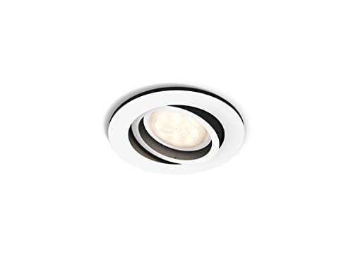 Philips Hue White Ambiance Milliskin Recessed Spotlight, 250 lm, Round, White, Dimmable, All White Shades, Controllable via App, Compatible with Amazon Alexa (Echo, Echo Dot), Pack of 1