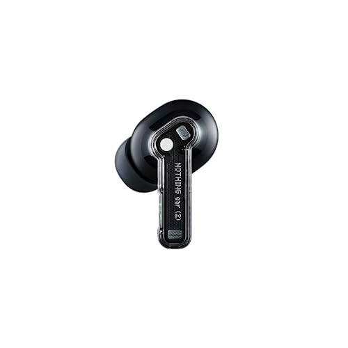 Nothing Ear (2) Wireless Bluetooth Earphones Black - ANC (Active Noise Cancelling) Headphones, Hi-Res Audio Certified, Dual Connection, Powerful 11.6 mm Driver