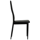 vidaXL Set of 6 Dining Chairs - Chic Black Faux Leather Upholstery with Crystal Embellishment and Wooden Frame