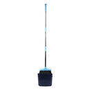 FGY Broom and Dustpan Set for Home - 3L Capacity, 10" Great Edge, Lightweight & Sturdy, Broom with Dustpan Combo for Kitchen, Office, Outdoor, Indoor (Dark Blue - 48inch)