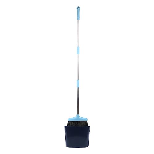 FGY Broom and Dustpan Set for Home - 3L Capacity, 10" Great Edge, Lightweight & Sturdy, Broom with Dustpan Combo for Kitchen, Office, Outdoor, Indoor (Dark Blue - 48inch)