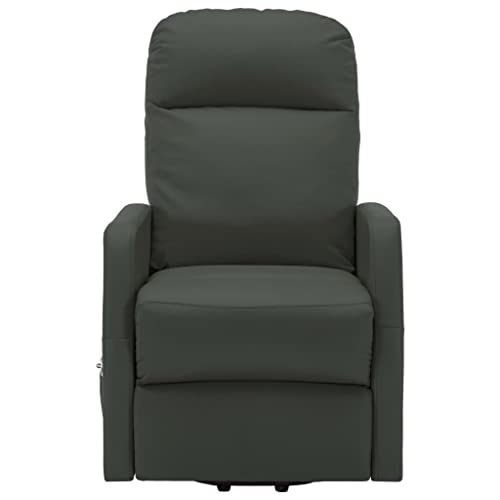 vidaXL Lift Chair, Massage Chair with Adjustable Headrest and Footrest, Lift Recliner Chair with 6-Points, Armchair, Anthracite Faux Leather