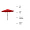 Blissun Patio Umbrella Aluminum Manual Push Button Tilt and Crank Garden Parasol (9ft Manual, Red)