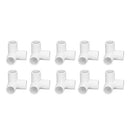 10PCS 3 Way PVC Pipe Fittings 0.8in Plastic 90 Degree Corner Elbow Fitting Tee Corner Connector 20mm Inner Diameter(White)