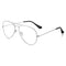 Classic Clear Aviator Glasses for Men Women, Metal Frame Blue Light Blocking Lens Eyeglasses, 04silver, lenswidth