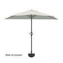 Pure Garden 9-Foot Half Patio Umbrella – Easy Crank Semicircle Opening Shade Canopy – for Against a Wall, Porch, or Balcony Furniture (Tan)