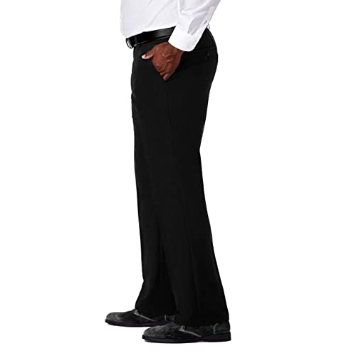 Haggar Men's Cool 18 Pro Classic Fit Flat Front Pant-Regular and Big & Tall Sizes, Black, 42W x 29L