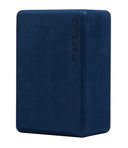 Manduka Yoga Recycled Foam Block - Yoga Prop and Accessory, Comfortable Edges, Lightweight, Firm, Non Slip Recycled Foam, Midnight Blue, 9" x 6" x 4" (22.5 x 15 x 10 cm)(Pack of 2)