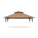 Grill Gazebo Replacement 5' x 8' Canopy Roof, Outdoor BBQ Gazebo Canopy Top Cover, Double Tired Grill Shelter Cover with Durable Polyester Fabric, Khaki