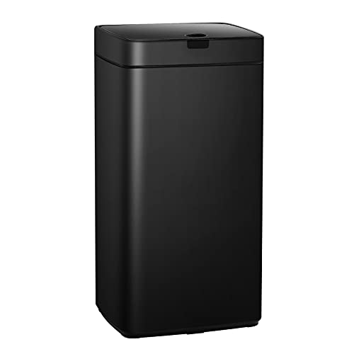 45L Sensor Trash Bin Stainless Steel Large Automatic Touchless Motion Sensor Rubbish Can Black