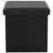 "vidaXL Folding Storage Stool - Black Faux Leather Upholstery, Comfortable Seat with Hidden Storage Space, Ideal for Living Room & Bedroom"