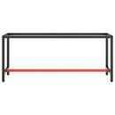 vidaXL Heavy-Duty Powder-Coated Metal Work Bench Frame - Matte Black and Matte Red - Durable with Reinforced Bars, Easy Assembly, Suitable for Various Tasks