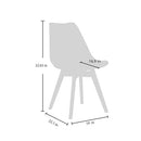 CangLong Modern Dining Chair Set, Soft Padded Shell Chair with Wood Legs for Kitchen, Dining, Bedroom, Living Room - Set of 4, White