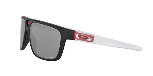 Oakley Men's OO9382 Crossrange Patch Rectangular Sunglasses Non Polarized, Matte Black/Prizm Black, 60 mm