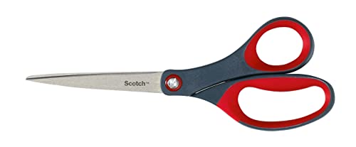 Scotch Precision Scissors 8 inches (20.3cm) 1448, Grey/Red