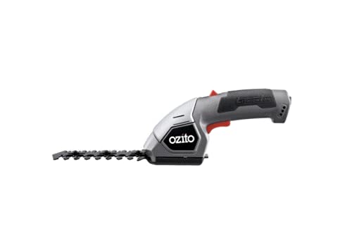 Ozito HTL-072 7.2V Lithium-Ion Cordless Small Hedge Trimmer with 100mm Grass Blade/150mm Hedge Trimmer Blade 8mm Cutting Width