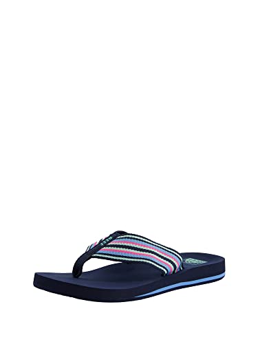 Reef Women's Spring Woven Flip-Flop, Peacoat Stripe, 7 US