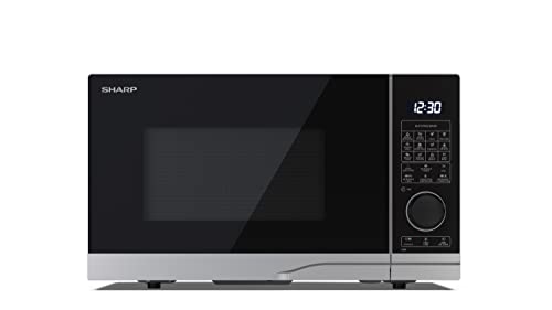 SHARP YC-PC254AU-S 25 Litre 900W Silver/Black Microwave Combi Oven with 1200W Grill & 2050W Convection Cooker, 10 Power Levels, 14 Automatic Cook Programmes, Semi Digital Jog Dial Control, Easy Clean