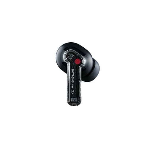 Nothing Ear (2) Wireless Bluetooth Earphones Black - ANC (Active Noise Cancelling) Headphones, Hi-Res Audio Certified, Dual Connection, Powerful 11.6 mm Driver