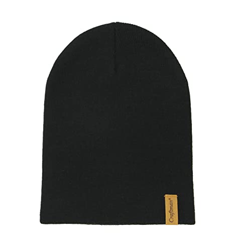 Craftman Acrylic Soft Warm Winter Daily use Outdoor Short Beanie hat for Men and Women for Hike and Travel(Black)