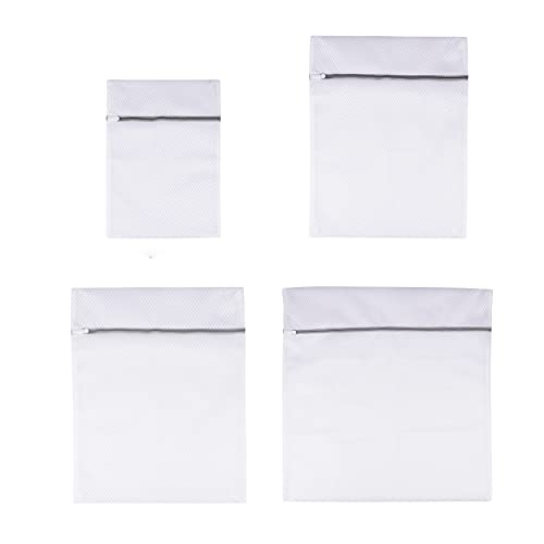 Washable garment bags for delicates- Simply JT Pack of 4 (1XL, 1L, 1M, 1S). Durable 120g Honey Comb Mesh reusable washing bag for Underwear Bra Lingerie Clothes and Organization for Travel