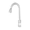 Cefito Kitchen Tap, 360° Gooseneck Sink Mixer Taps Pull Out Spray Head Rotating Faucet Water Aerator Extender for Home Bathroom Laundry, Brass Body Hot and Cold Switch Retractable 120cm Length Silver