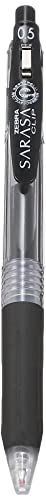 Zebra P-JJ15-BK5 Sarasa Clip Gel Ballpoint Pen, 0.5, Black, 5 Pieces
