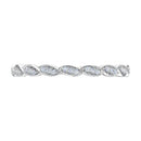 1/10 Carat Diamond 3/4 Eternity Wedding Band Ring in 14K White Gold - IGI Certified (Ring Size 6.75)