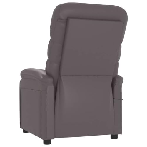 vidaXL Massage Chair, Recliner Chair with Adjustable Backrest and Footrest, Massage Office Chair with 6 Points, Armchair, Grey Faux Leather