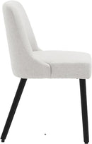 MINCETA Dining Chair,Morden Wood Leg Upholstered Kitchen Chair Set of 2,Performance Fabric in Beige Gray
