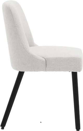MINCETA Dining Chair,Morden Wood Leg Upholstered Kitchen Chair Set of 2,Performance Fabric in Beige Gray