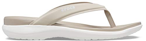 Crocs Women's Capri V Sporty Flip Flops | Sandals, Cobblestone, 10