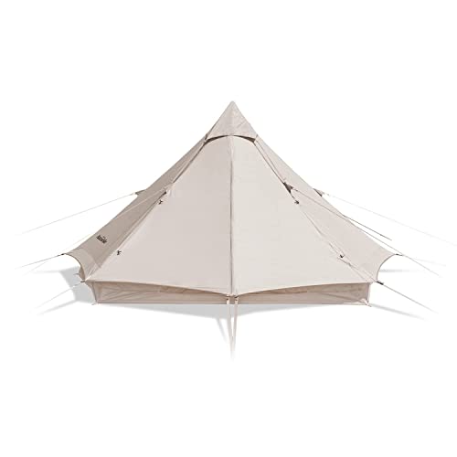 NATUREHIKE Glamping Tent, Breathable Cotton Canvas Yurt Tent, Waterproof Bell Tent, 4 Season Luxury Camping Tent for 3-4 Person, Brighten 6.4