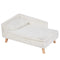 BingoPaw Elevated Dog Sofa Bed: L Shaped Raised Dog Lounger Couch with Durable Wooden Legs - Nordic Plush Fur Pet Chair Bed with Soft Removable Cushion Mat and Pillow L(80x50cm)