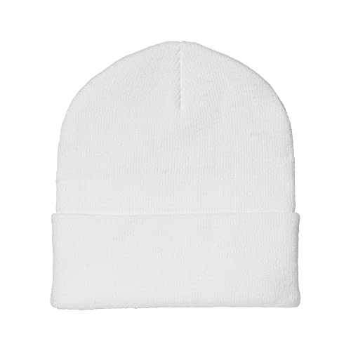 Dickies Men's Standard Acrylic Cuffed Beanie Hat, White, One Size