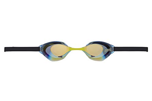 FINA Approval AGL-130M arena Swimming Goggles, Unisex, For Racing, Aqua Force Swift, Gray x Yellow x Smoke x Yellow, One Size Fits Most, Mirror Lens, No Cushioning