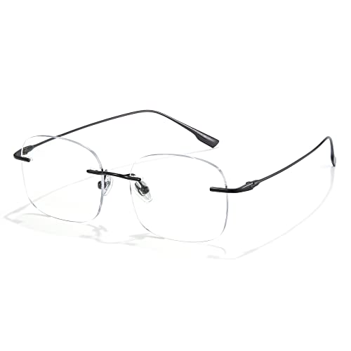 Cyxus Titanium Blue Light Glasses for Men Frameless Rimless Glasses Computer Glasses UV protection Eyeglasses