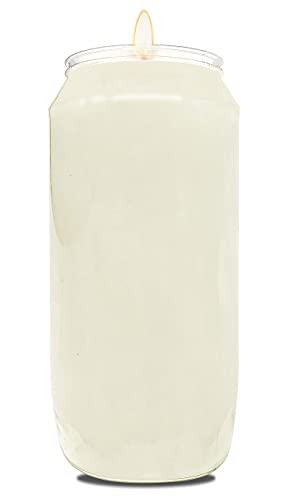 Hyoola 7 Day White Prayer Candles - 6" Tall Pillar Candles for Religious, Memorial, Vigil and Emergency Use - Vegetable Oil Wax in Plastic Jar Container, 20 Pack