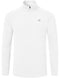 MoFiz Men's Half Zip Running Pullover Long Sleeve Golf Polo Shirt Quick Dry UPF 50+ Sun Protection Hiking Fishing Sports Top, White, Medium