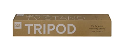 One for All Universal Tripod TV Stand – Screen Size 32-65”- LCD/LED/Plasma/OLED/QLED TVs – 360° Swivel and Height Adjustable – VESA 400x400 – Elegant Design - WM7472