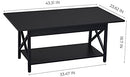 GreenForest Coffee Table Industrial Metal Legs with Storage Shelf for Living Room 43.3" x 23.6", Easy Assembly, Black