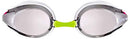 Arena Tracks Mirror Jr Swim Goggles, Watersportds, Arena Tracks Jr. Mirror Swim Goggles, Silver/White/Fuchsia, 1E560, Silver, White, Fuchsia, One Size