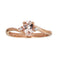 Gin & Grace 10K Rose Gold Real Diamond Eternity Promise Ring (I1) With Genuine Morganite Daily Work Wear Jewelry For Women Gifts For Her