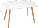 GreenForest Dining Table Modern Rectangular Top with Solid Wood Legs 47.2 Lx 27.6 W x 30 H inch, Kitchen Table White