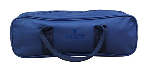 Acclaim Bruges Three Bowls Twin Handle Mini Nylon Level Green Lawn Flat Short Mat Indoor & Outdoor Locker Bowling Bag (Navy Blue)