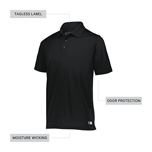 Russell Athletic Men's Dri-Power Performance Golf Polo Black