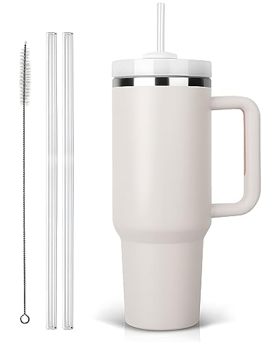 Thirst Quench 2.0 Tumbler 1200ml/40oz Stainless Steel Vacuum Insulated Quencher with Lid and Straw for Water, Iced Tea, Coffee and Smoothie, Coffee Mug for Work, Gym, Travel and Camping (Rose Quartz)