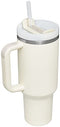 Stanley Quencher H2.0 FlowState Stainless Steel Vacuum Insulated Tumbler with Lid and Straw for Water, Iced Tea or Coffee, Smoothie and More, Cream, 40 oz