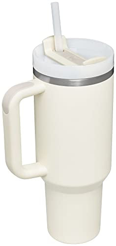 Stanley Quencher H2.0 FlowState Stainless Steel Vacuum Insulated Tumbler with Lid and Straw for Water, Iced Tea or Coffee, Smoothie and More, Cream, 40 oz
