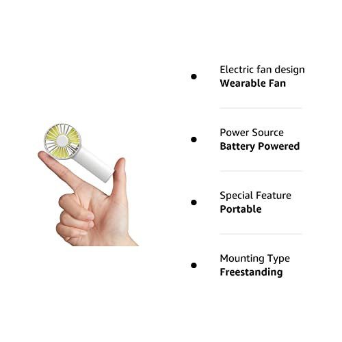 JISULIFE Mini Handheld Fan, Portable Personal Fan with 2000mAh Battery Operated or USB Powered Rechargeable Fan, 3 Speeds, Enhanced Airflow, Quiet & Small Pocket Hand Fan for Home, Outdoor-White(2022)